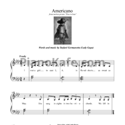 Ноты Lady Gaga - Americano (Версия 2) - предпросмотр