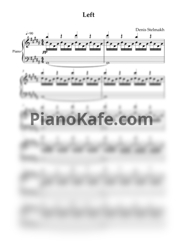 Ноты Denis Stelmakh - Left - PianoKafe.com