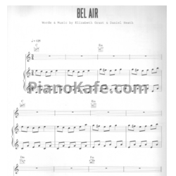 Ноты Lana Del Rey - Bel Air - предпросмотр