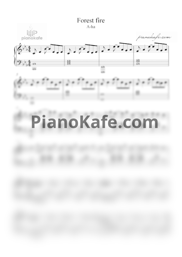 Ноты A-ha - Forest fire - PianoKafe.com