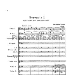 Ноты Ян Сибелиус - 2 серенады для скрипки с оркестром (Партитура, Op. 69) - предпросмотр