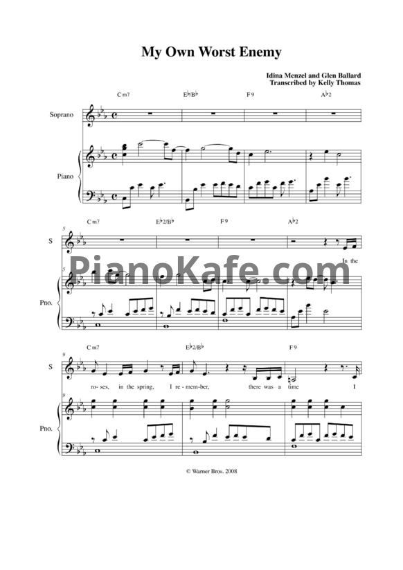 Ноты Idina Menzel - My Own Worst Enemy - PianoKafe.com