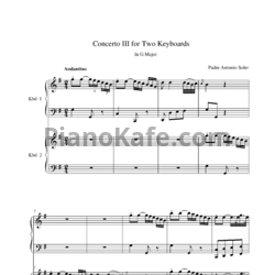 Ноты Antonio Soler - Concerto 3 in G Major (для 2 фортепиано) - предпросмотр