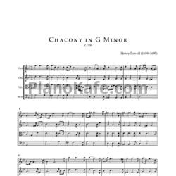 Ноты Генри Пёрселл - Чакона соль минор (Z 730) - предпросмотр