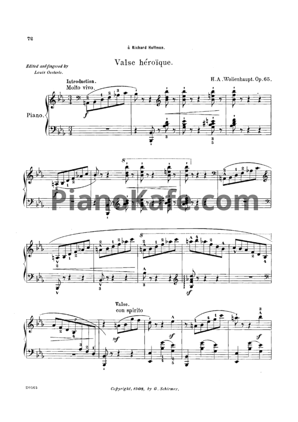 Ноты Герман Волленгаупт - Героический вальс (Соч. 65) - PianoKafe.com