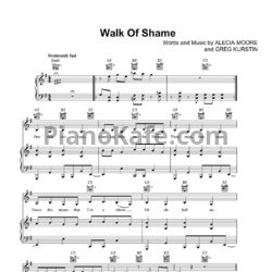 Ноты Pink - Walk of shame - предпросмотр