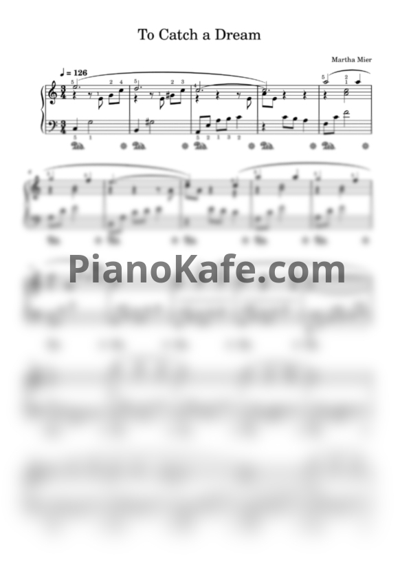 Ноты Martha Mier - To catch a dream - PianoKafe.com