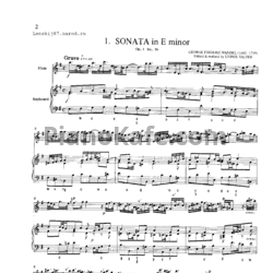 Ноты Георг Гендель - Сонаты для флейты. Часть 1 - предпросмотр