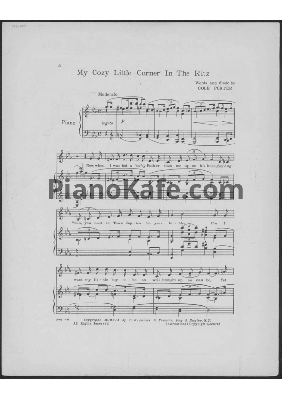 Ноты Cole Porter - That black and white baby of mine - PianoKafe.com