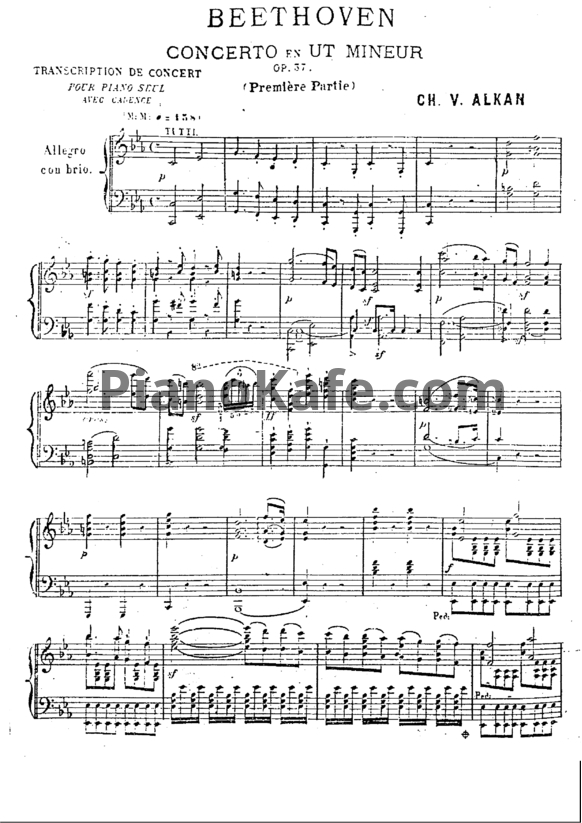 Ноты Шарль Алькан - Транскрипция первой части Концерта для фортепиано с оркестром №3 Л. Бетховена (Op. 37) - PianoKafe.com