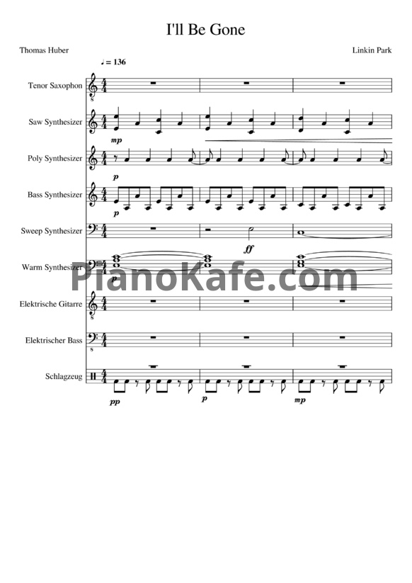 Ноты Linkin Park - I’ll be gone - PianoKafe.com