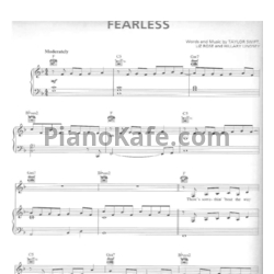 Ноты Taylor Swift - Fearless (Версия 2) - предпросмотр