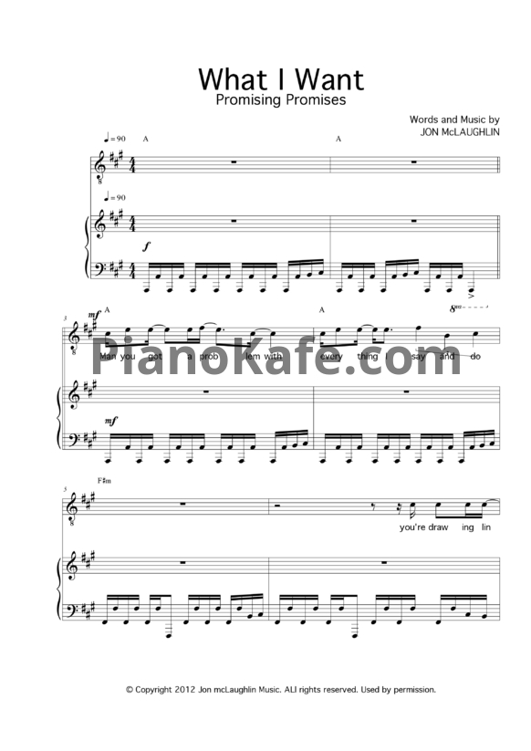 Ноты Jon McLaughlin - What I want - PianoKafe.com