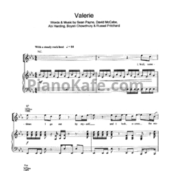 Ноты Amy Winehouse - Valerie - предпросмотр