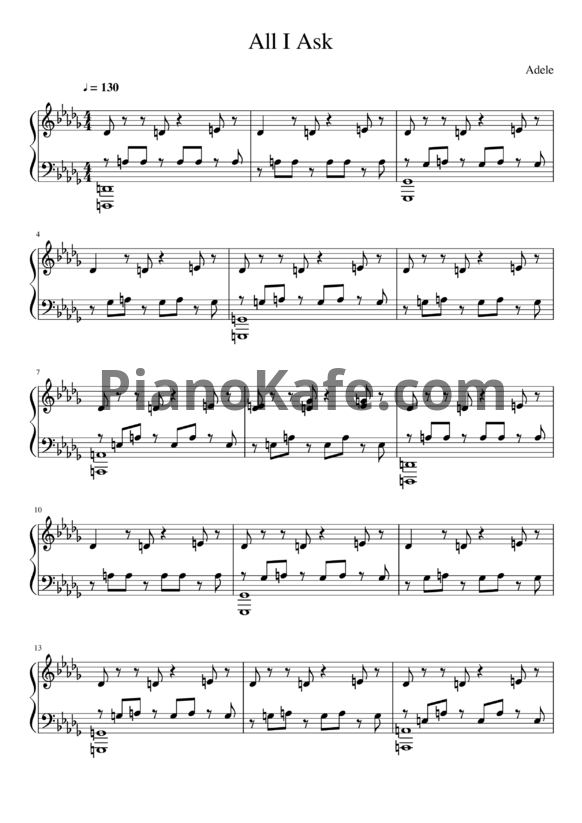 Ноты Adele - All I ask - PianoKafe.com