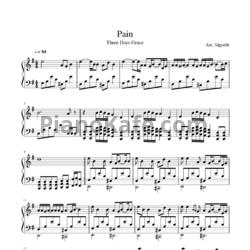 Ноты Three Days Grace - Pain - предпросмотр