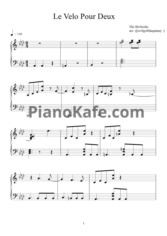 Ноты The Brobecks - Le Velo Pour Deux - PianoKafe.com