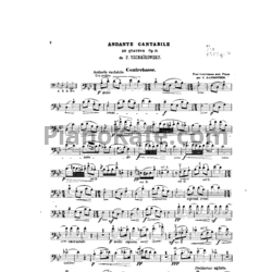 Ноты П. Чайковский - Andante Cantabile для виолончели и струнного оркестра (Контрабас) Op. 11 - предпросмотр