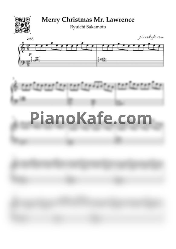Ноты Ryuichi Sakamoto - Merry Christmas Mr. Lawrence - PianoKafe.com