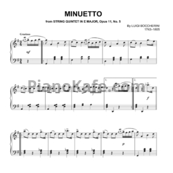 Ноты Luigi Boccherini - Менуэт (Op. 11, №5)