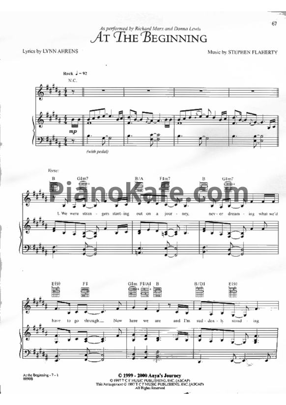 Ноты Richard Marx & Donna Lewis - At the beginning - PianoKafe.com