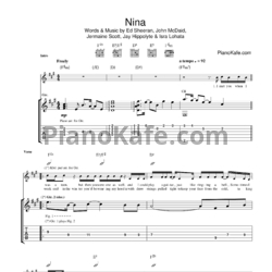 Ноты Ed Sheeran - Nina - предпросмотр