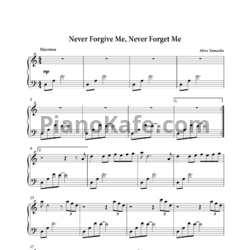 Ноты Akira Yamaoka - Never forgive me, never forget me - предпросмотр