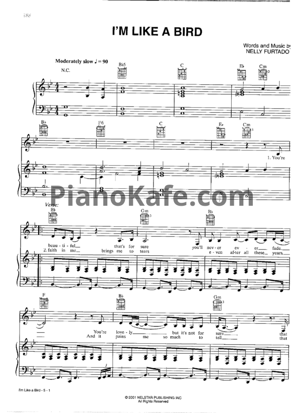 Ноты Nelly Furtado - I'm like a bird - PianoKafe.com
