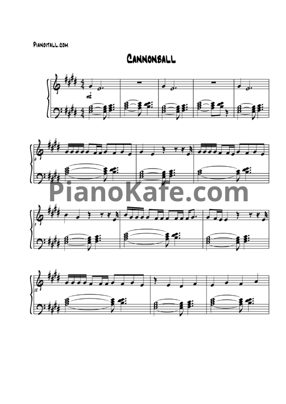 Ноты Lea Michele - Cannonball - PianoKafe.com