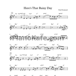 Ноты Paul Desmond - Here's that rainy day - предпросмотр