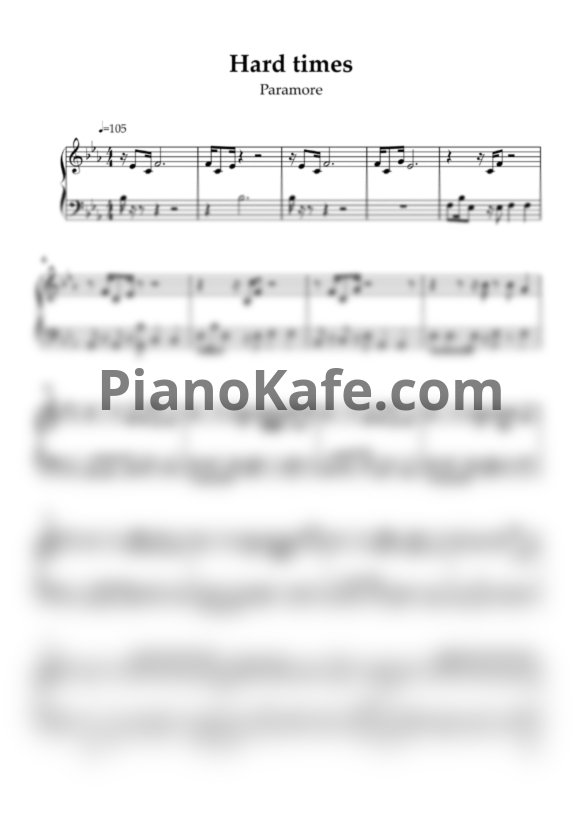 Ноты Paramore - Hard times - PianoKafe.com