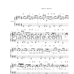 Ноты Beyonce - Start over - предпросмотр
