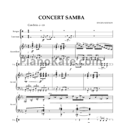 Ноты Ievgen Suiunov - Concert samba for free bass accordion bongos and tom-tom - предпросмотр