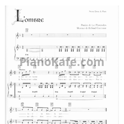 Ноты Riccardo Cocciante - L'ombre - предпросмотр