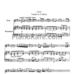 Ноты Георг Гендель - Соната ля мажор - предпросмотр