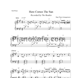 Ноты The Beatles - Here comes the sun (Версия 2) - предпросмотр