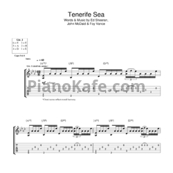 Ноты Ed Sheeran - Tenerife sea - предпросмотр
