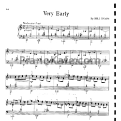 Ноты Bill Evans - Very early (Piano) - предпросмотр
