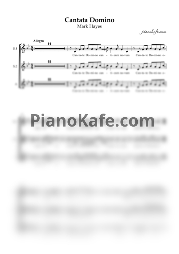 Ноты Mark Hayes - Cantate Domino (Хоровая партитура) - PianoKafe.com
