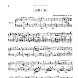 Ноты С. Борткевич - Пьесы (Op. 10) - предпросмотр