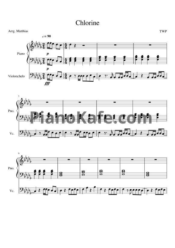 Ноты Twenty one pilots - Chlorine (Версия 2) - PianoKafe.com