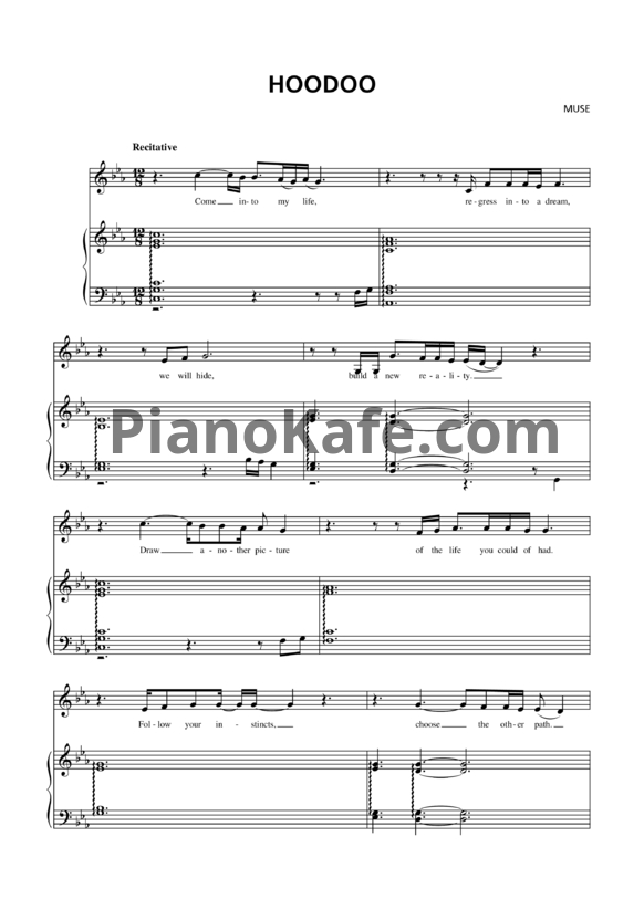 Ноты Muse - Hoodoo - PianoKafe.com