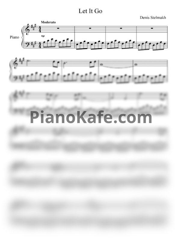Ноты Denis Stelmakh - Let it go - PianoKafe.com