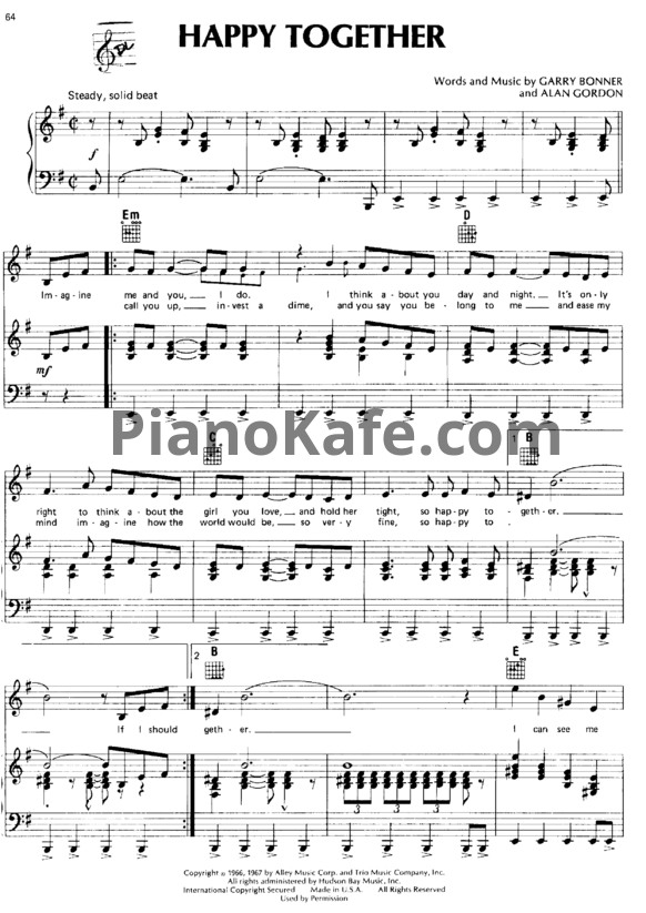 Ноты Simple Plan - Happy together - PianoKafe.com