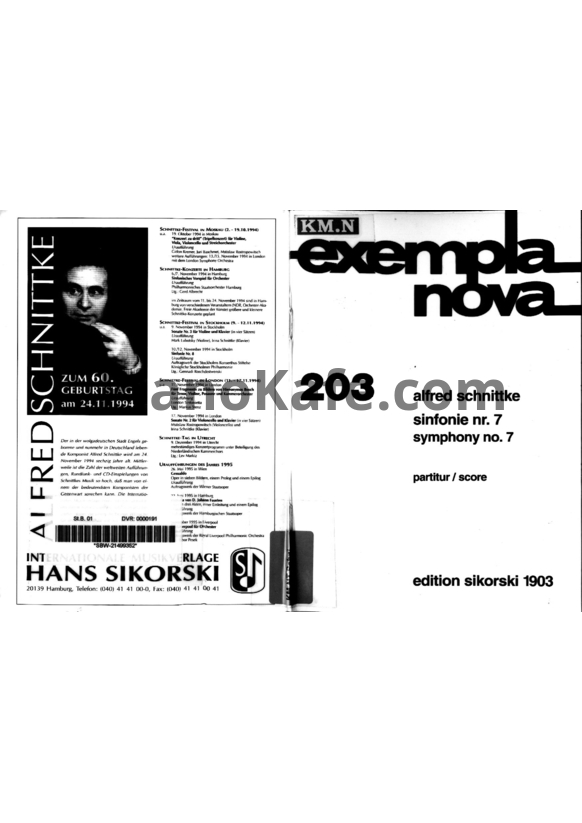 Ноты Альфред Шнитке - Симфония №7 (OP. 234) - PianoKafe.com