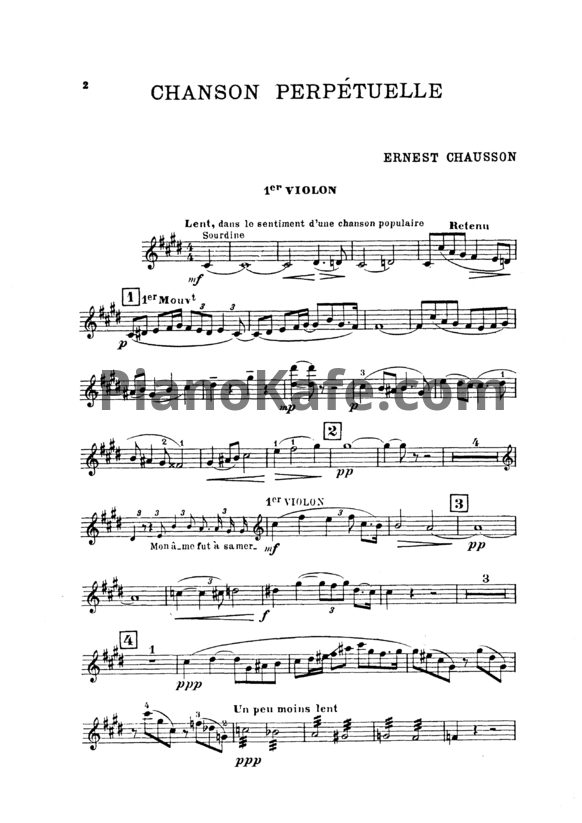 Ноты Эрнест Шоссон - Chanson perpétuelle (Op. 37, Партитура) - PianoKafe.com
