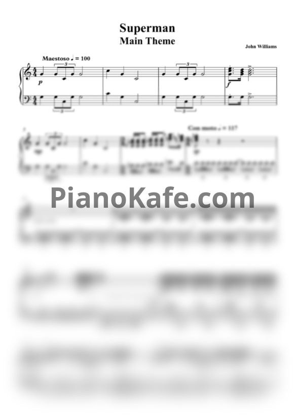 Ноты John Williams - Superman (Main Theme) - PianoKafe.com