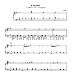 Ноты Yiruma - Childhood - предпросмотр