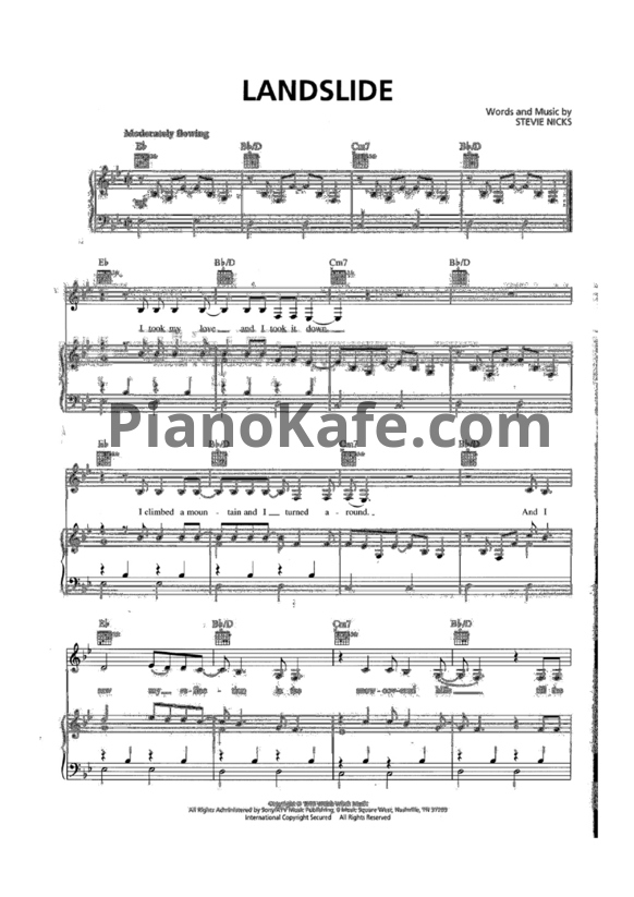 Ноты Stevie Nicks - Landslide - PianoKafe.com