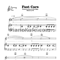 Ноты U2 - Fast Cars - предпросмотр